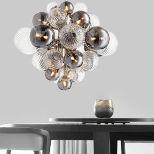 Nowoczesna Szklana Kule Lampa Wisząca Sphere Srebrny