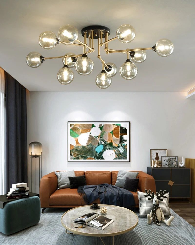 Nowoczesna Szklana Lampa Sufitowa Dallas Żyrandol