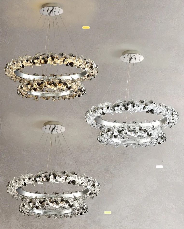 Nowoczesna Kryształowa Lampa Wisząca Rime Żyrandol Chrom - obrazek 5