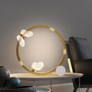 Nowoczesna Lampa Stołowa Ring Butterfly LED Glamour Motyl