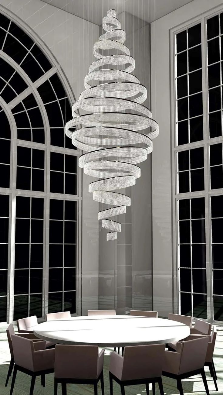 Nowoczesna Kryształowa Lampa Wisząca Waterfall Żyrandol Glamour - obrazek 2