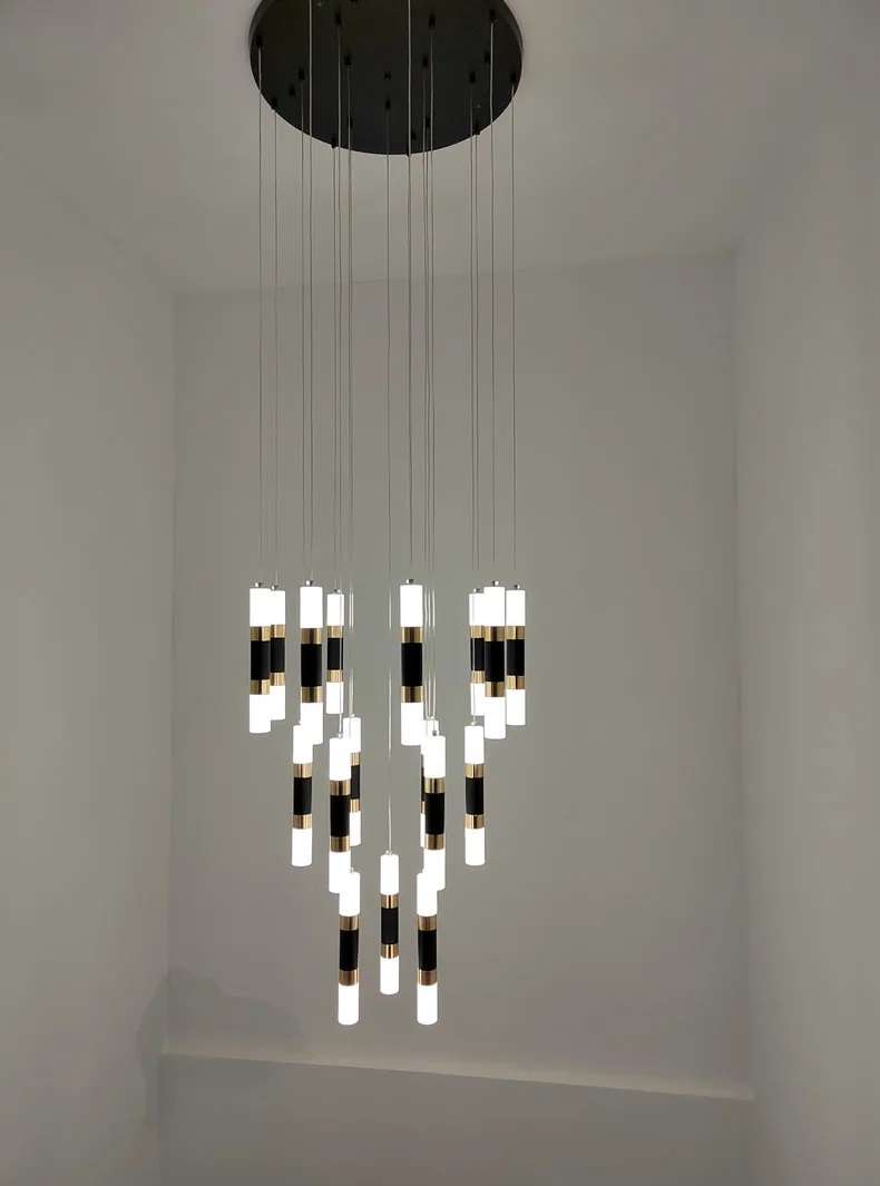 Nowoczesna Lampa Wisząca Basalt Żyrandol Czarny Tuba LED - obrazek 11