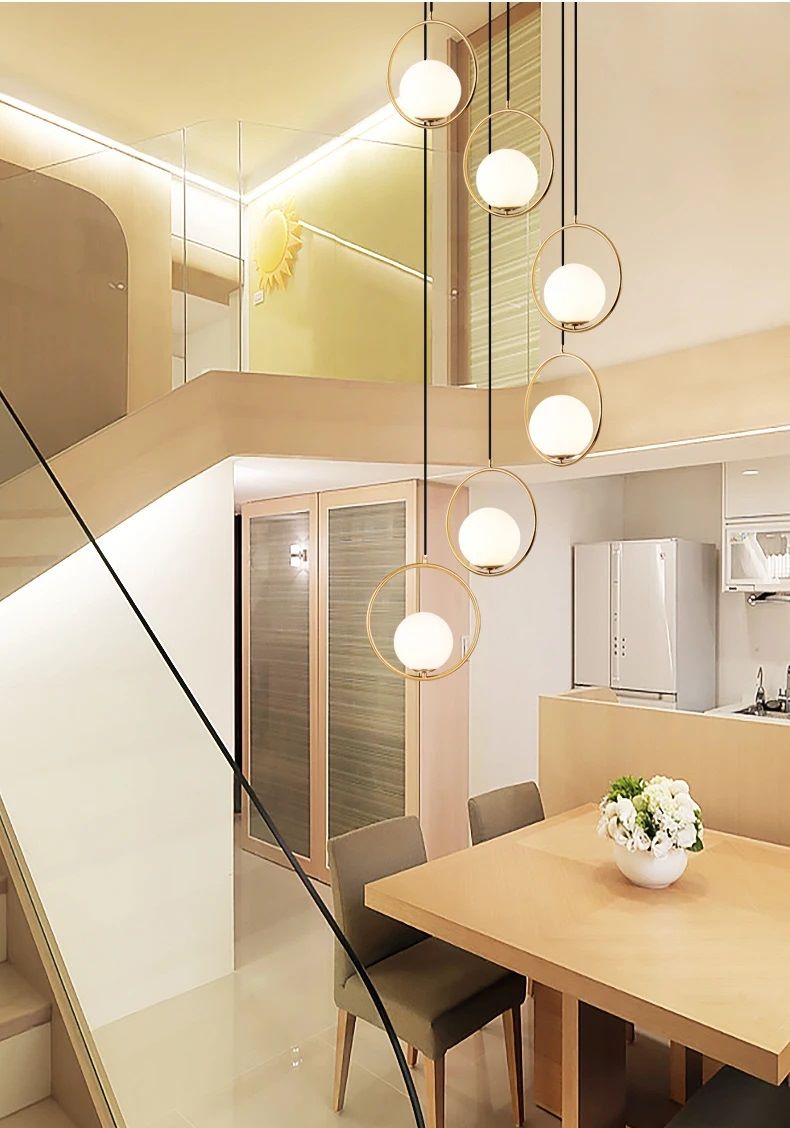 Nowoczesna Szklana Lampa Wisząca Portocolom Kula Świetlna - obrazek 2