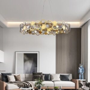 Modernistyczna Szklana Lampa Wisząca Dubai Żyrandol Art Deco