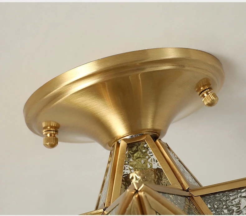 Nowoczesna Szklana Lampa Sufitowa Star Złota - obrazek 4