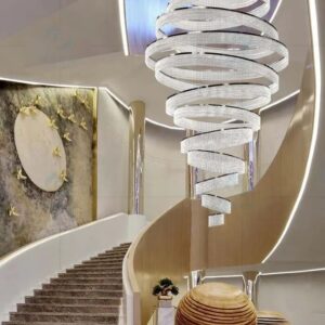 Nowoczesna Kryształowa Lampa Wisząca Waterfall Żyrandol Glamour