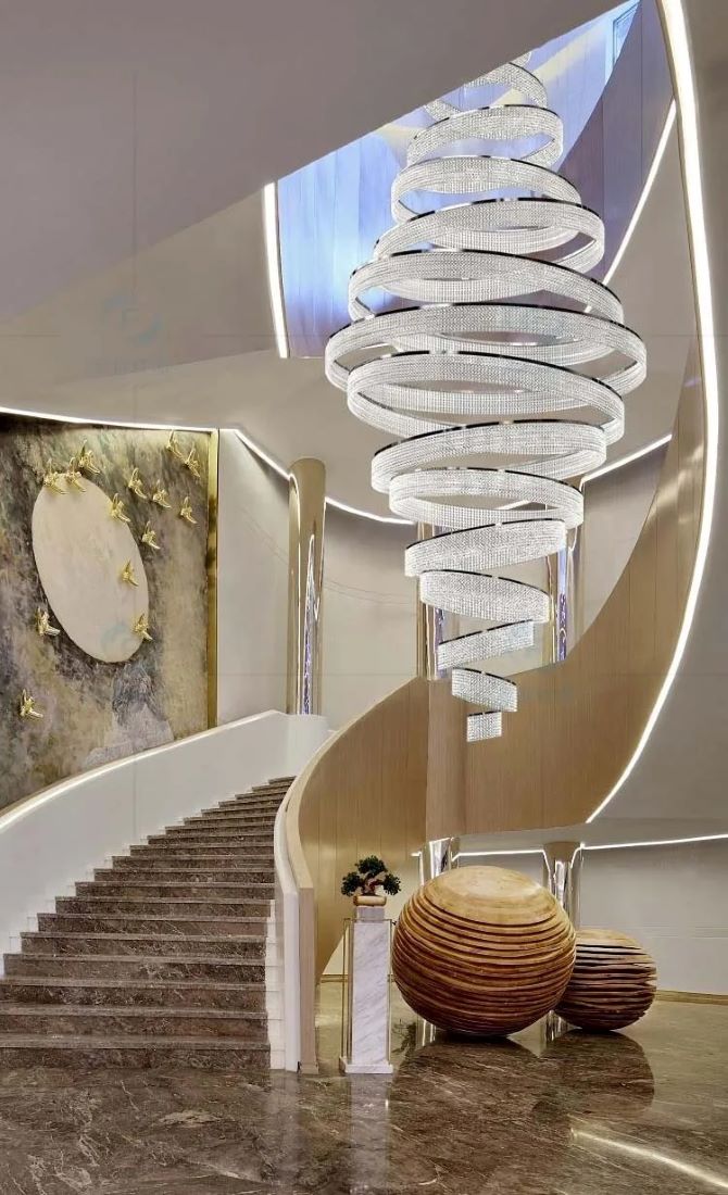 Nowoczesna Kryształowa Lampa Wisząca Waterfall Żyrandol Glamour