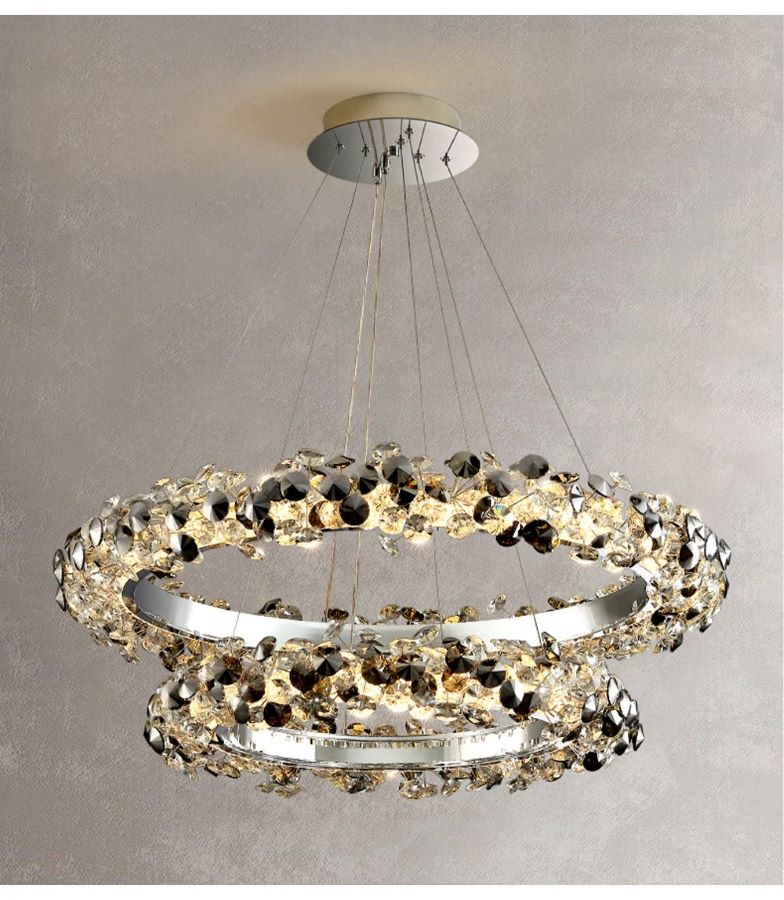 Nowoczesna Kryształowa Lampa Wisząca Rime Żyrandol Chrom - obrazek 13