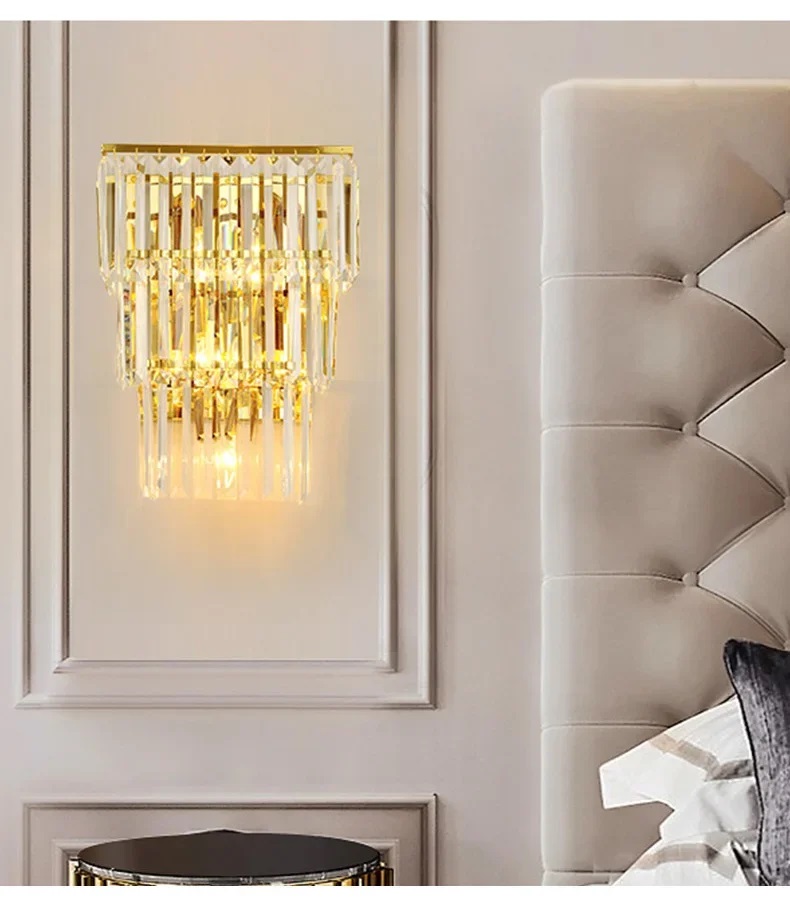 Nowoczesna Kryształowa Lampa Ścienna Lester Kinkiet Glamour - obrazek 2