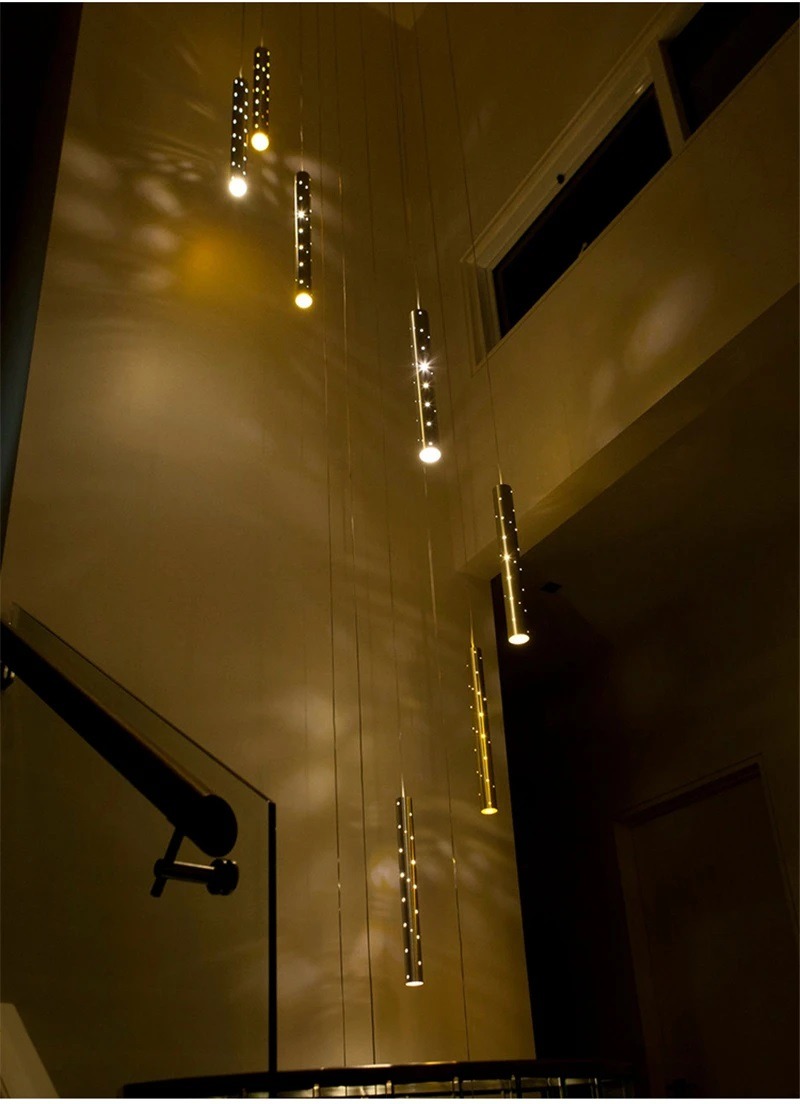 Nowoczesna Lampa Wisząca Hail Żyrandol Tuby Złoty - obrazek 13