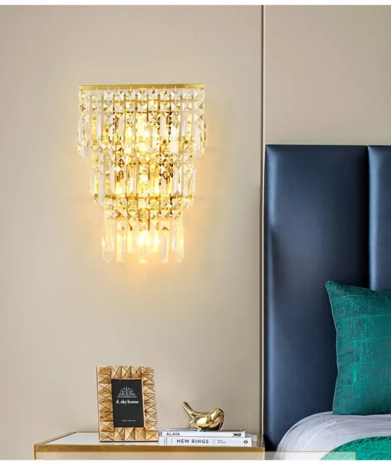 Nowoczesna Kryształowa Lampa Ścienna Lester Kinkiet Glamour - obrazek 3