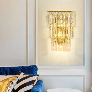 Nowoczesna Kryształowa Lampa Ścienna Lester Kinkiet Glamour