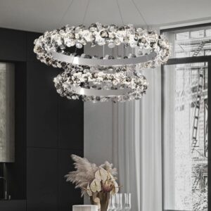 Nowoczesna Kryształowa Lampa Wisząca Rime Żyrandol Chrom