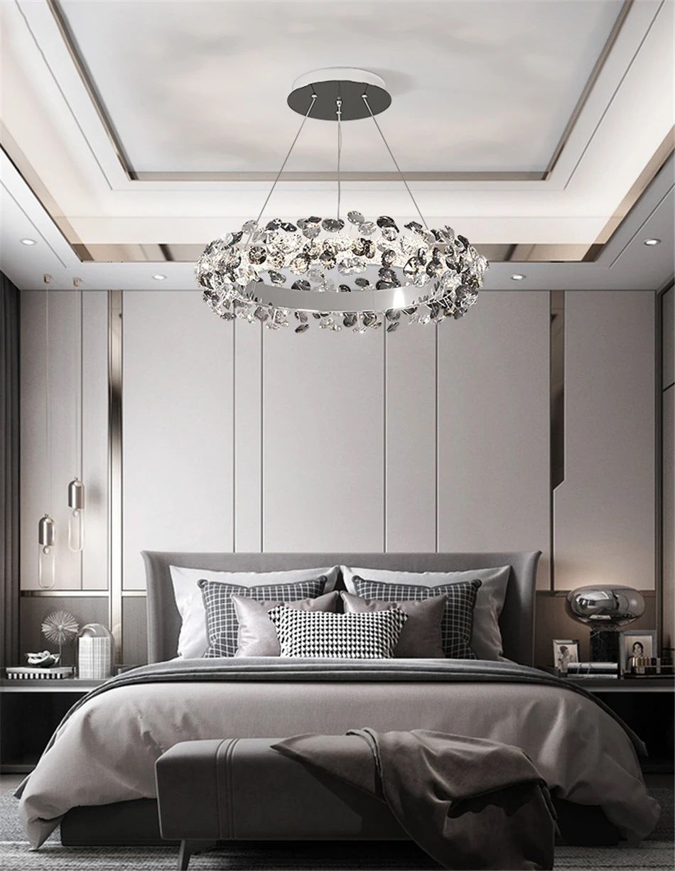 Nowoczesna Kryształowa Lampa Wisząca Rime Żyrandol Chrom - obrazek 4