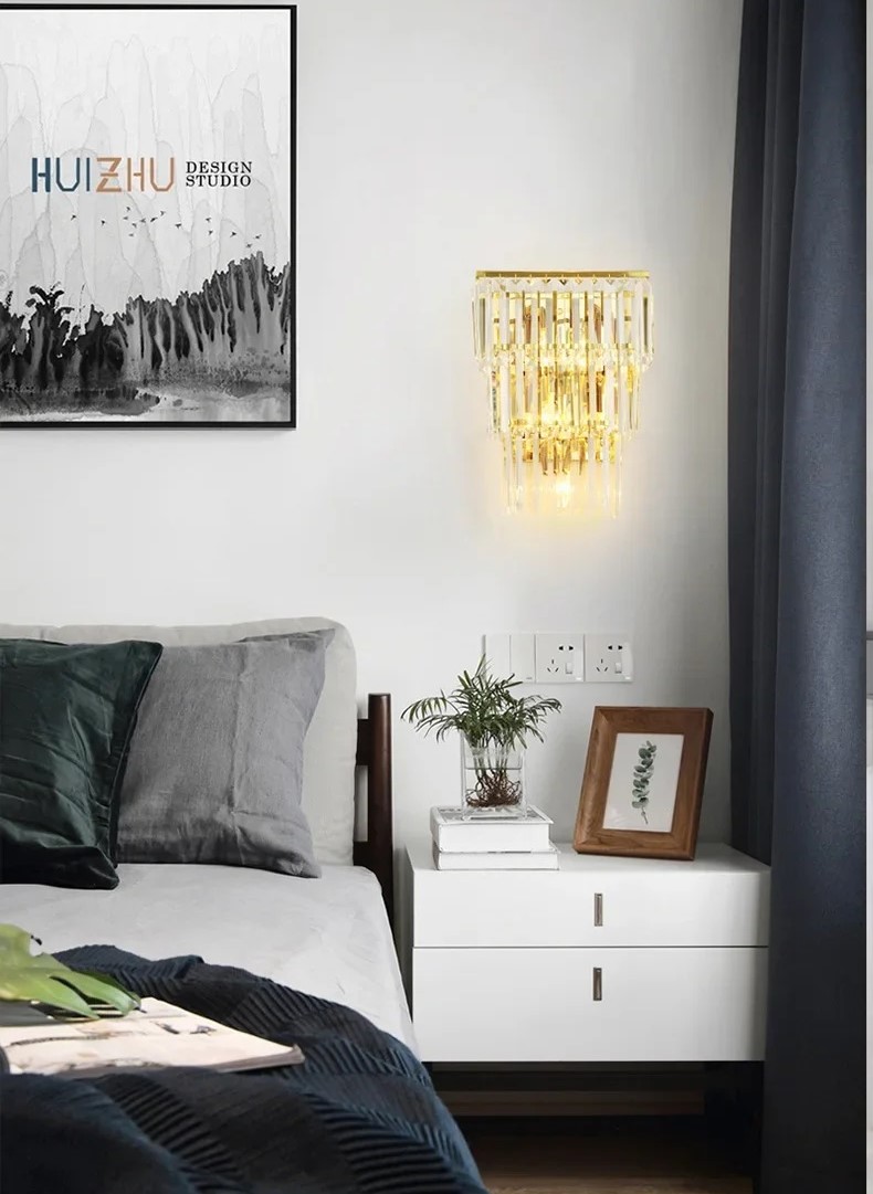 Nowoczesna Kryształowa Lampa Ścienna Lester Kinkiet Glamour - obrazek 7