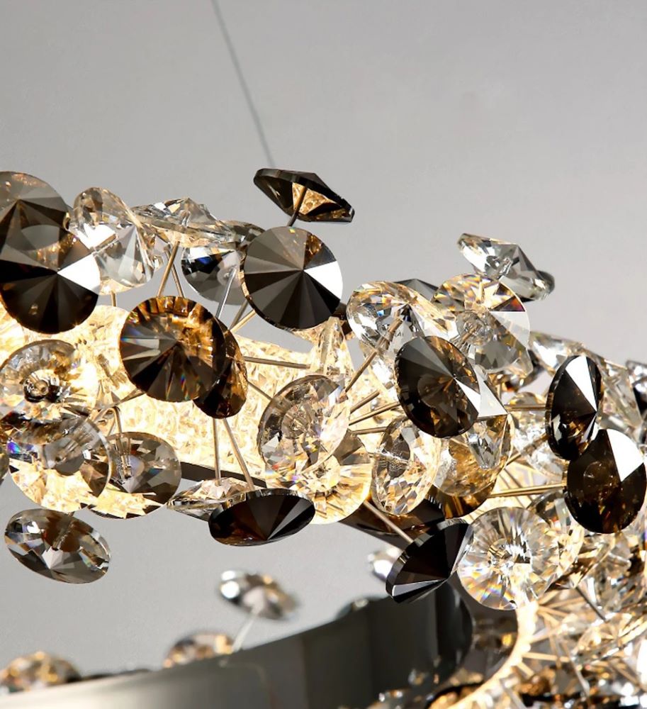 Nowoczesna Kryształowa Lampa Wisząca Rime Żyrandol Chrom - obrazek 10