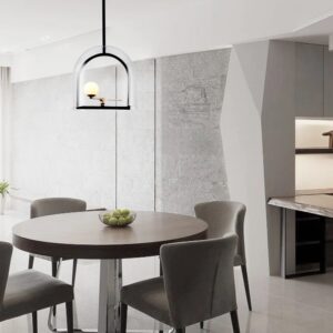 Nowoczesna Szklana Lampa Wisząca Yanzi Czarna