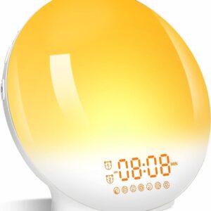 Zegar Budzik Lampka Nocna RGB Radio Wschód Słońca Biały