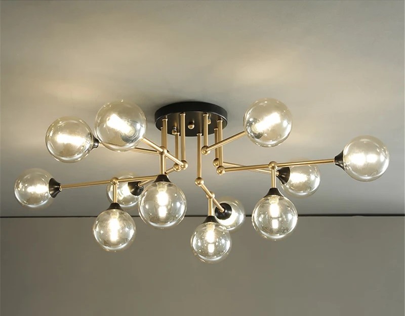 Nowoczesna Szklana Lampa Sufitowa Dallas Żyrandol - obrazek 2