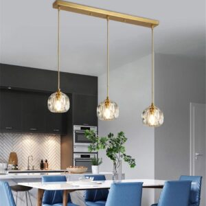 Kryształowa Podłużna Lampa Wisząca Moonshadow Złota