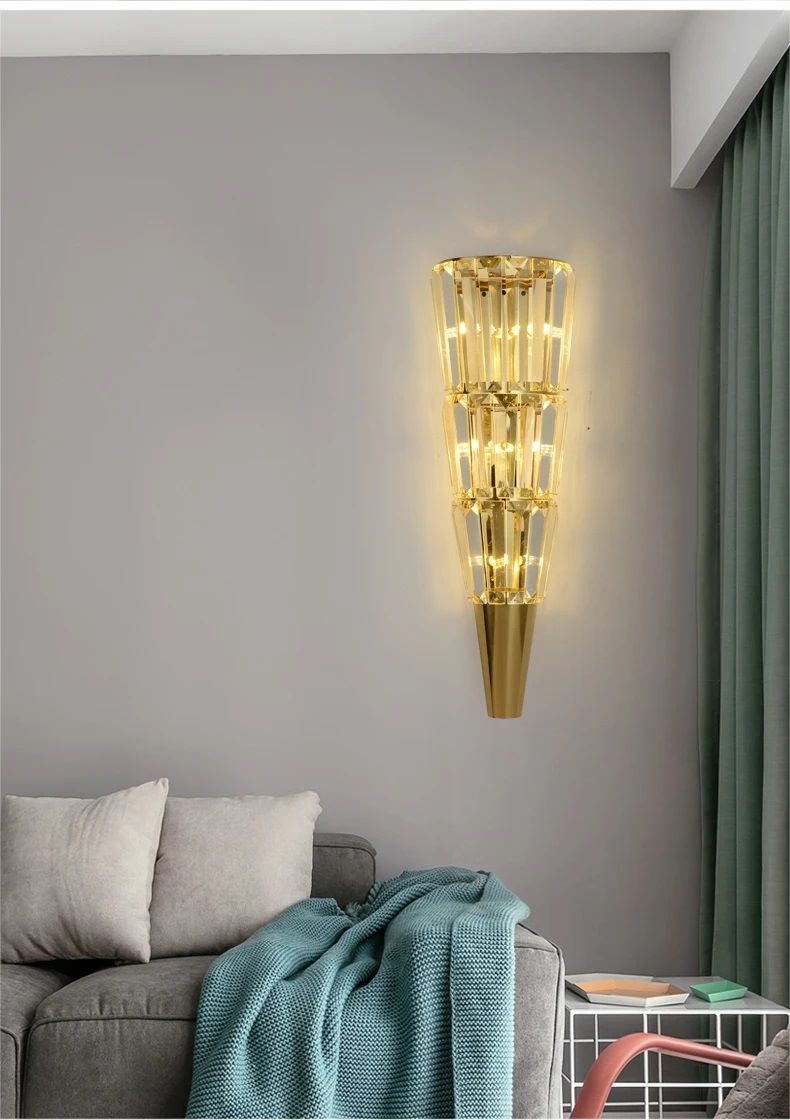 Nowoczesna Kryształowa Lampa Ścienna Crystal Kinkiet Glamour - obrazek 3