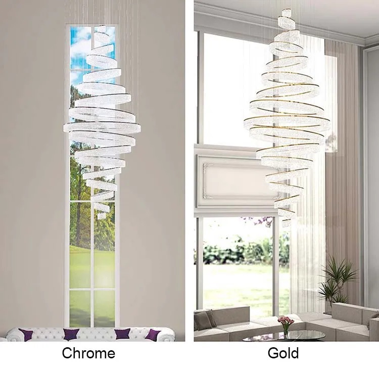 Nowoczesna Kryształowa Lampa Wisząca Waterfall Żyrandol Glamour - obrazek 12