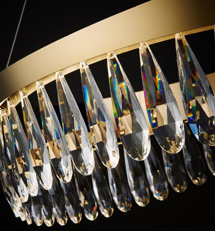 Nowoczesna Lampa Wisząca Drop Żyrandol Złoty Glamour - obrazek 4