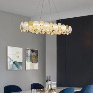 Modernistyczna Szklana Lampa Wisząca Dubai Żyrandol Art Deco