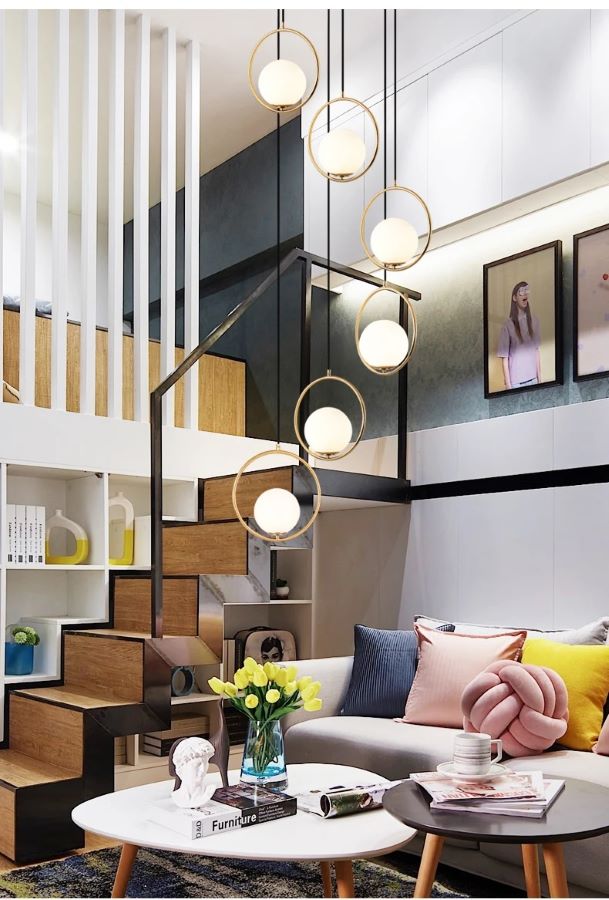 Nowoczesna Szklana Lampa Wisząca Portocolom Kula Świetlna - obrazek 3