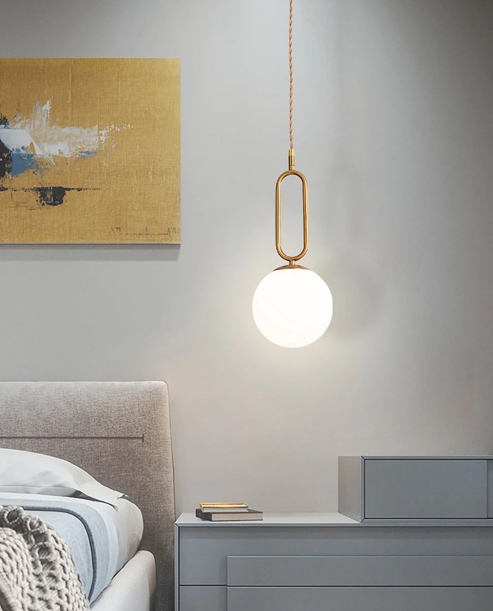 Nowoczesna Lampa Wisząca Aurelia Kula Świetlna Złota - obrazek 2