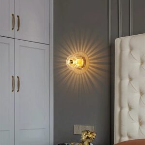 Nowoczesna Lampa Ścienna Liila Kinkiet Szklany Złoty