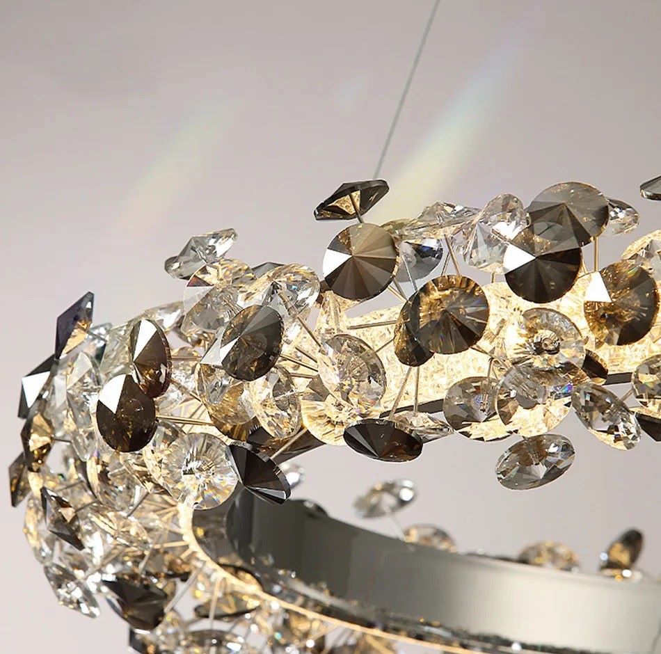 Nowoczesna Kryształowa Lampa Wisząca Rime Żyrandol Chrom - obrazek 11