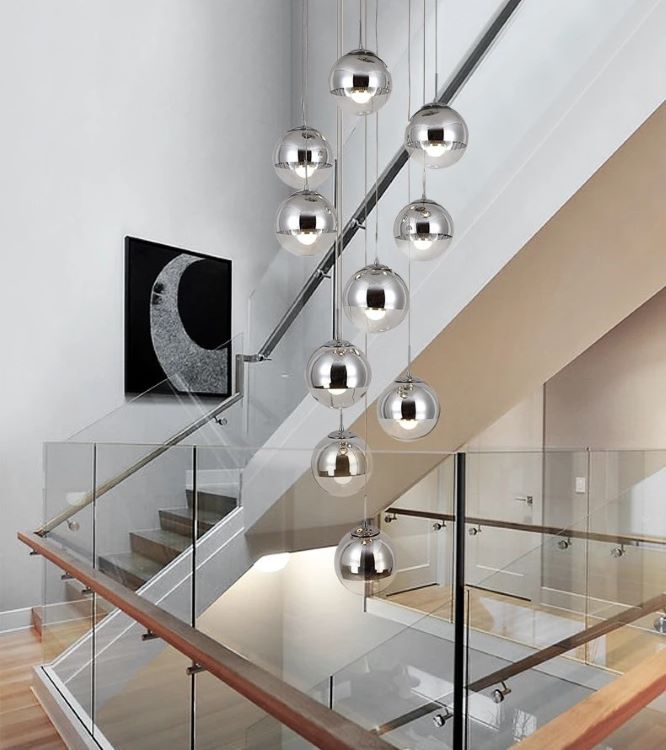 Lamp wisząca Globo szklane kule OPRAWA kaskada zwis - obrazek 2