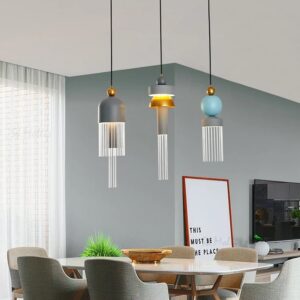 Nowoczesna Metalowa Lampa Wisząca Nappe LED Nad Stół Art Deco