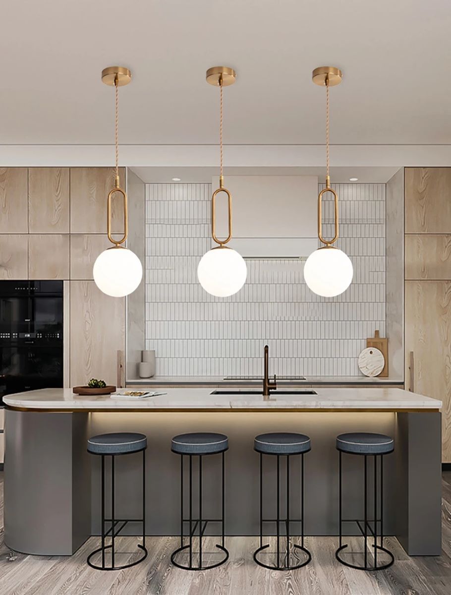 Nowoczesna Lampa Wisząca Aurelia Kula Świetlna Złota - obrazek 3