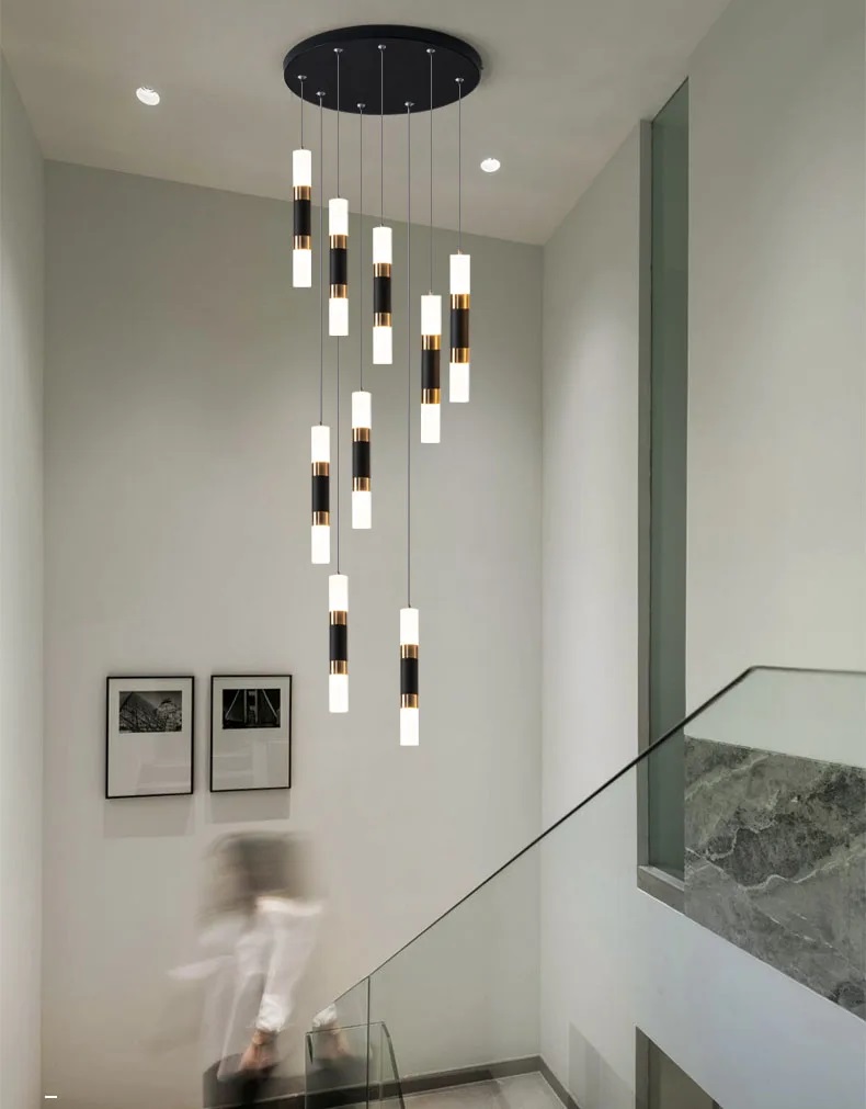 Nowoczesna Lampa Wisząca Basalt Żyrandol Czarny Tuba LED - obrazek 2