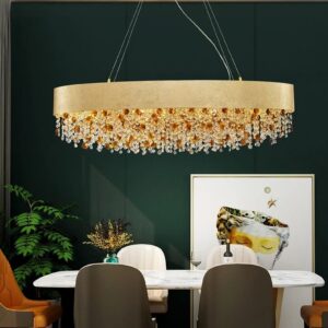 Nowoczesna Kryształowa Lampa Wisząca Masiero Ola Żyrandol Glamour