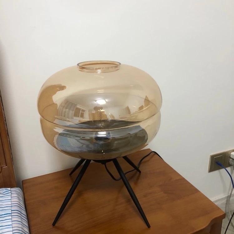 Nowoczesna Szklana Lampa Stołowa Bowl - obrazek 3