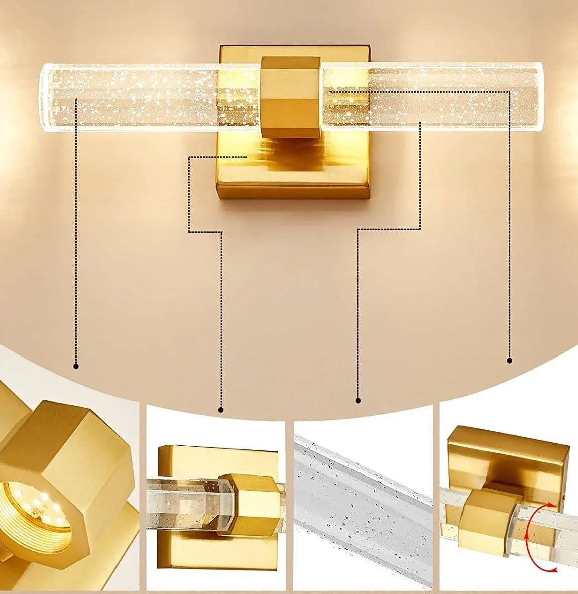 Nowoczesna Kryształowa Lampa Ścienna Essence Kinkiet Glamour - obrazek 10