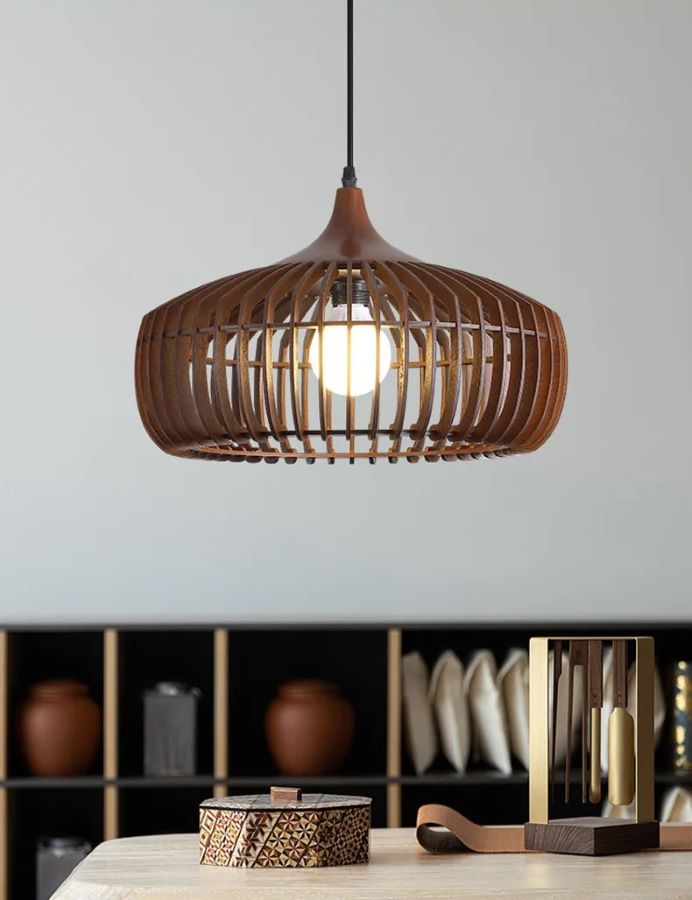 Rustykalna Drewniana Lampa Wisząca Kalahari Boho 55cm