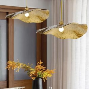 Nowoczesna Metalowa Lampa Wisząca Lotos Złota