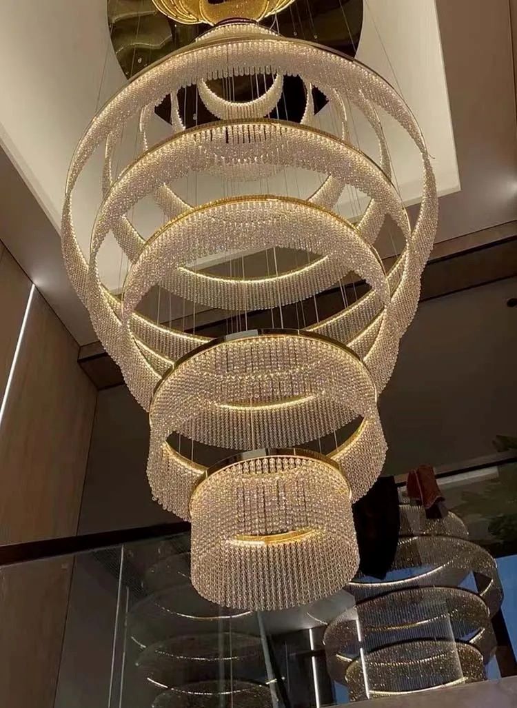 Nowoczesna Kryształowa Lampa Wisząca Waterfall Żyrandol Glamour - obrazek 4