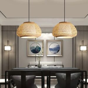 Rustykalna Bambusowa Lampa Wisząca Endon Boho