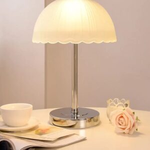 Klasyczna Lampa Stołowa Verona Srebrna Glamour