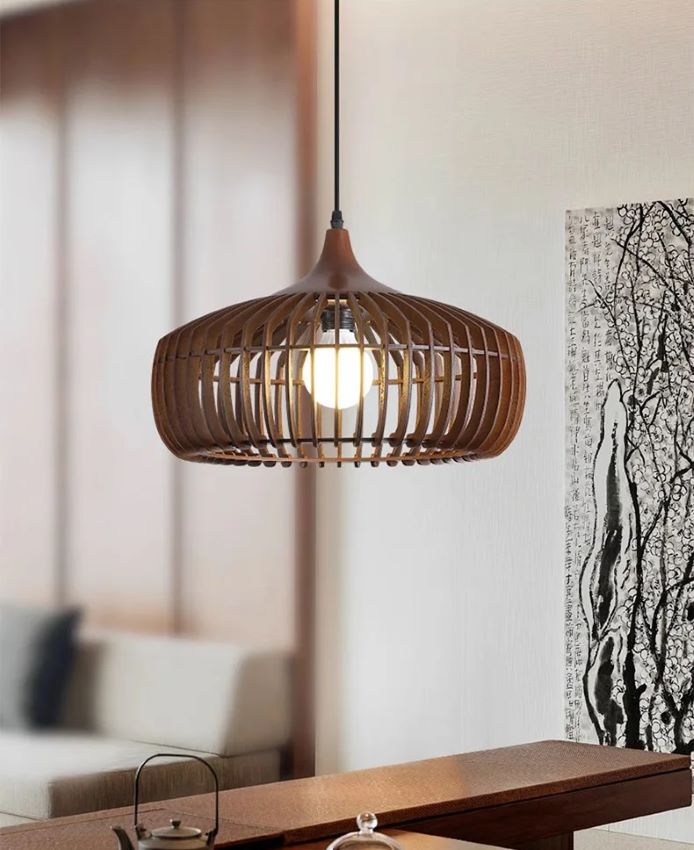 Rustykalna Drewniana Lampa Wisząca Kalahari Boho 55cm