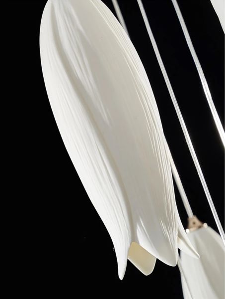 Szklana Lampa Wisząca Tulip Kwiat Biały Wisiorek - obrazek 4