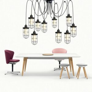 Nowoczesna Metalowa Lampa Wisząca Aura Loft Pająk