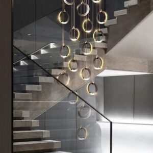 Skandynawski Żyrandol Na Schody Rings LED