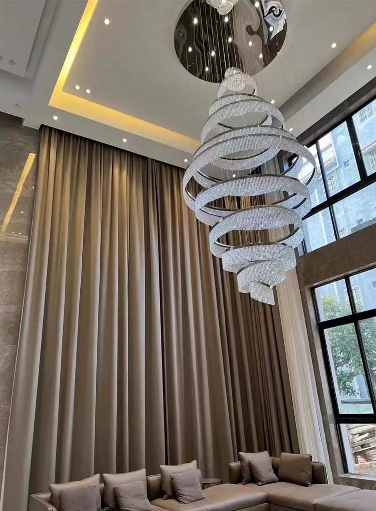 Nowoczesna Kryształowa Lampa Wisząca Waterfall Żyrandol Glamour - obrazek 5