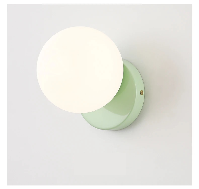 Nowoczesna Metalowa Lampa Ścienna Ball Kinkiet Szklana Kula - obrazek 3